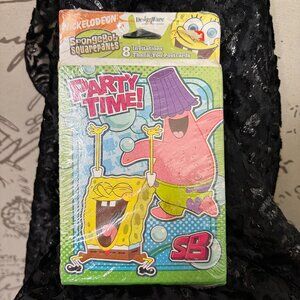 Y2K Spongebob Squarepants Party Invitations 8 Pack "Party Time" 2007 Nickelodeon